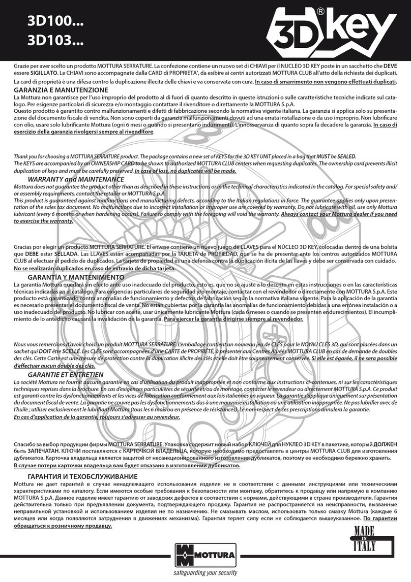 Mottura 3D Key 3D100 Series User manual