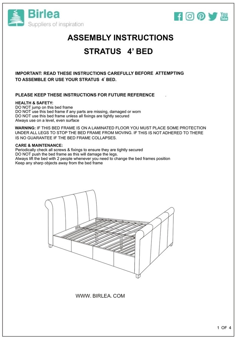 Birlea Stratus 4' Bed 5056206616519 Assembly instructions