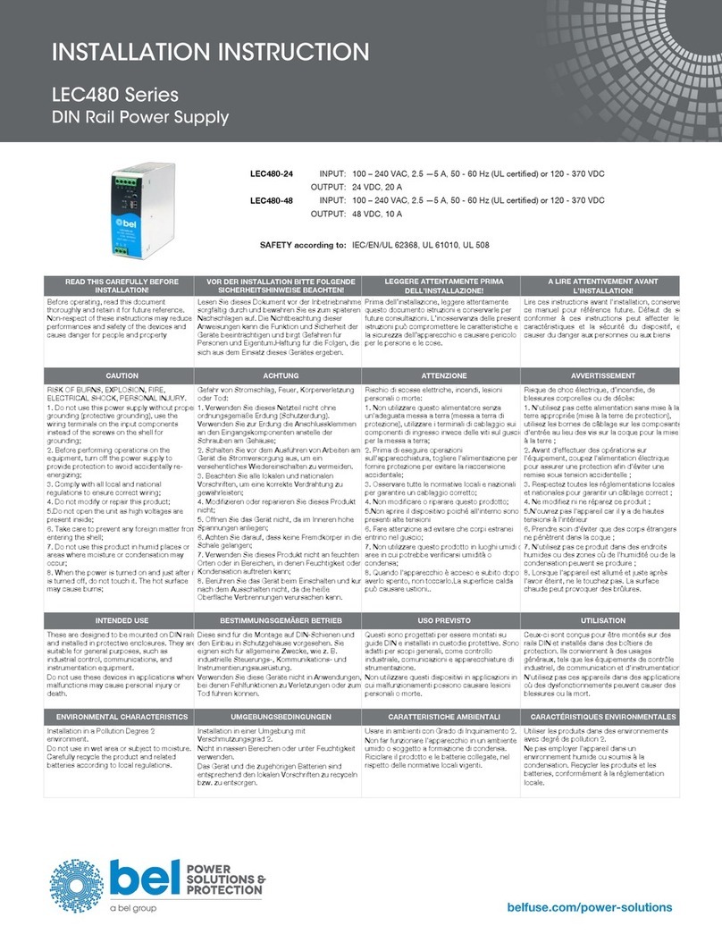 BEL LEC480 Series installation instructions