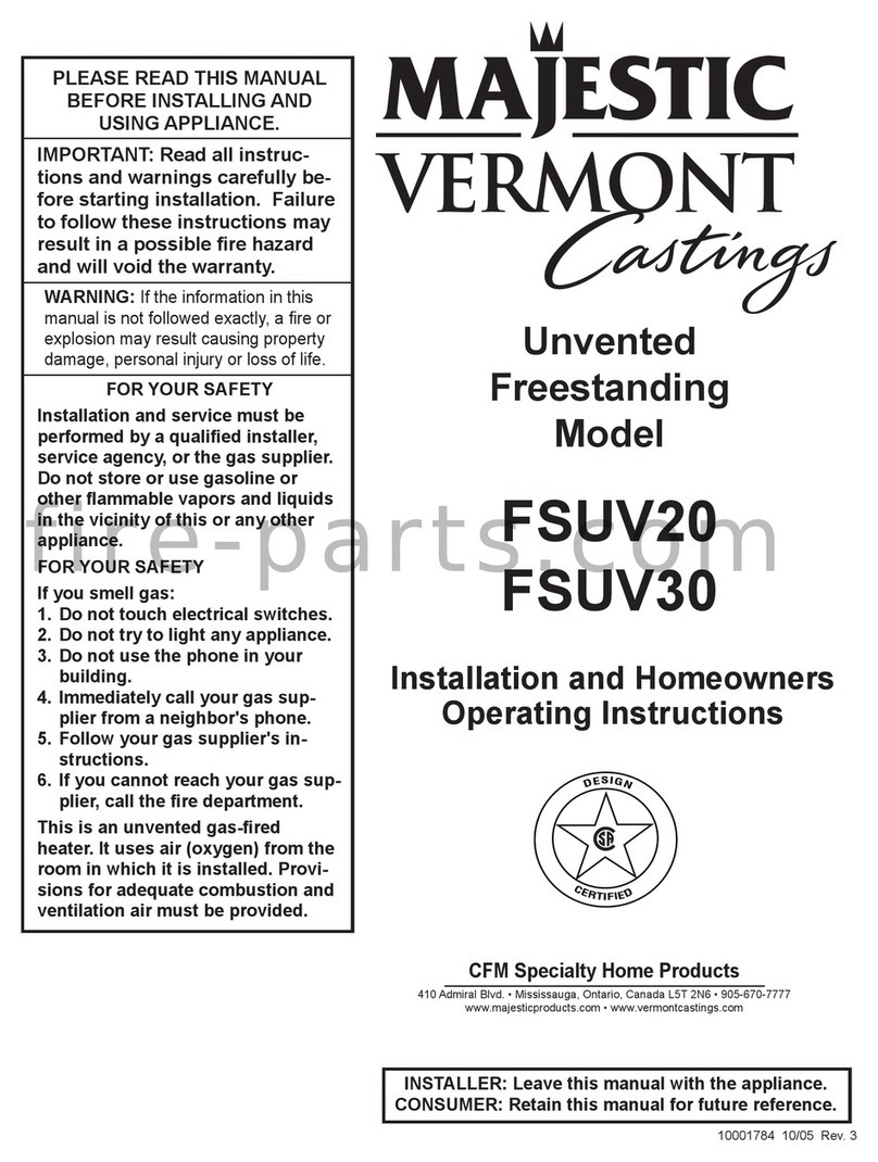 Majestic FSUV20 Operating instructions