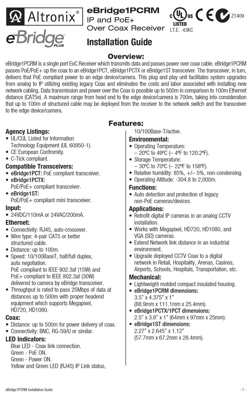 Altronix eBridge1PCRM User manual