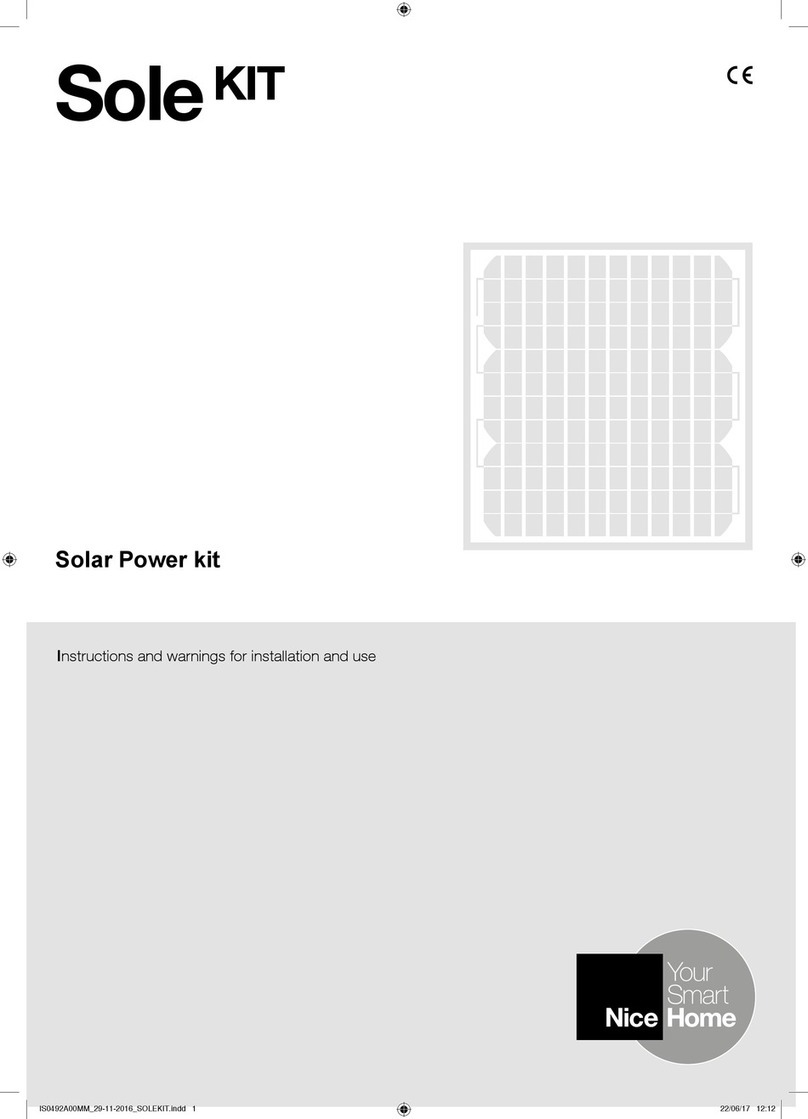 Nice Sole KIT Instructions and warnings for installation and use Nice Sole KIT Instructions and warnings for installation and use