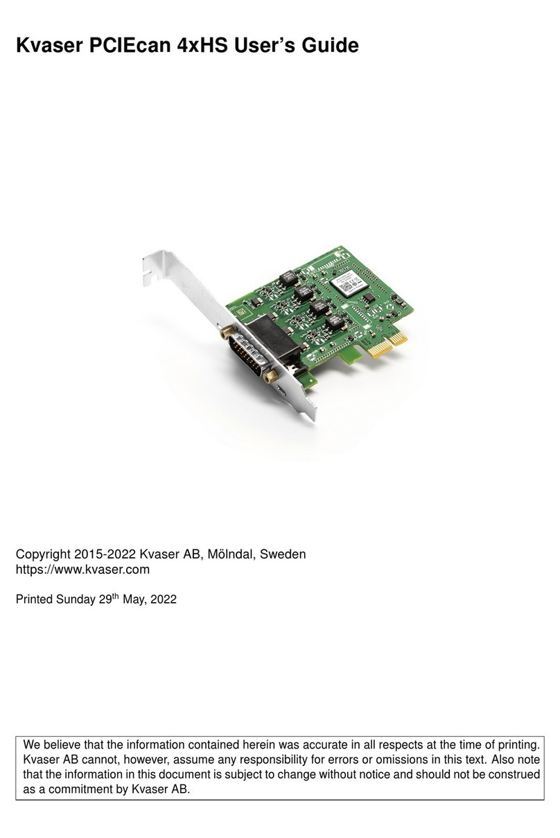Kvaser PCIEcan 4xHS user guide
