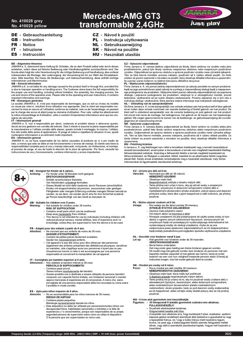 Jamara Mercedes-AMG GT3 transformable 2,4GHz User manual