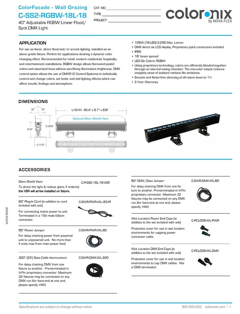 NovaFlex Coloronix C-SS2-RGBW-18L-18 User manual
