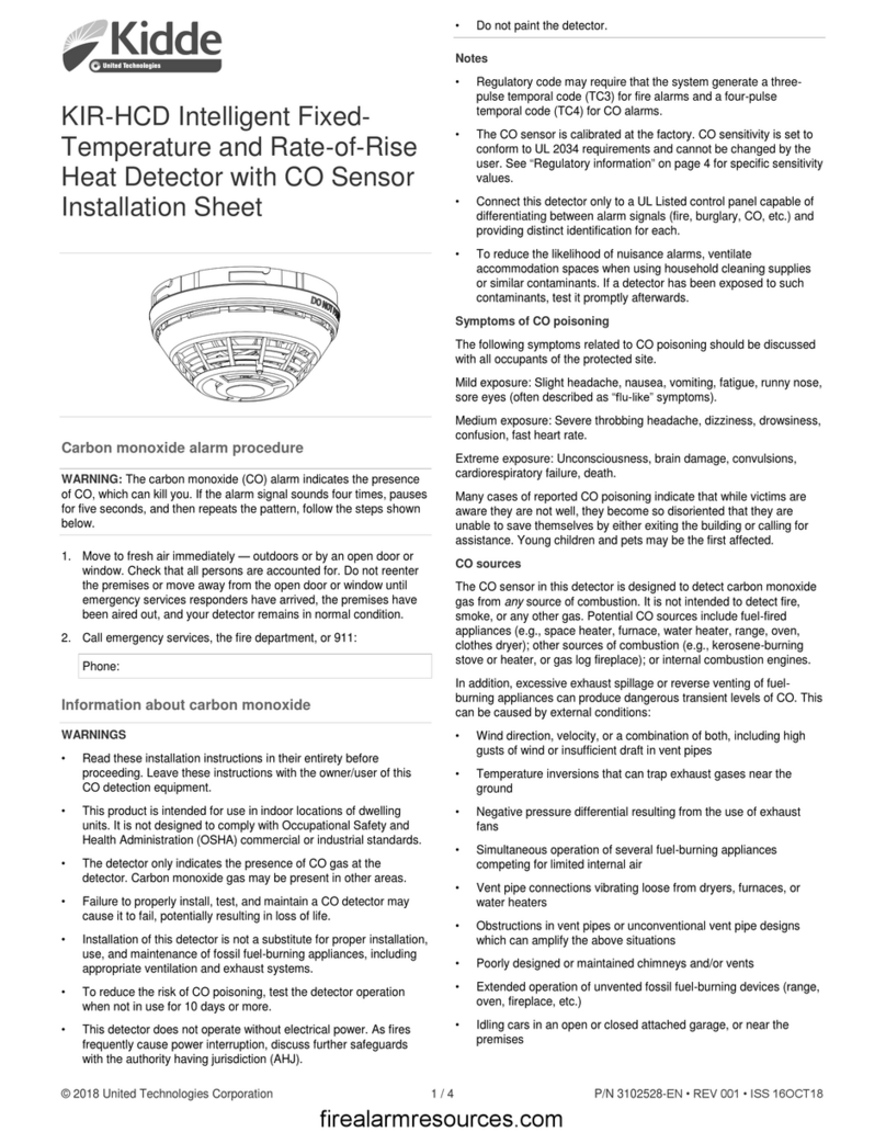 Kidde KIR-HCD Installation sheet