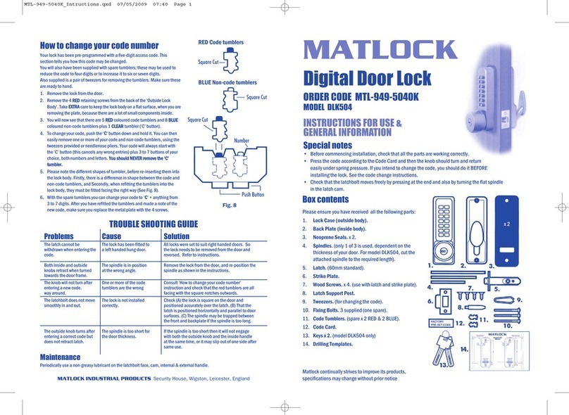 MATLOCK DLK504 Instructions for use