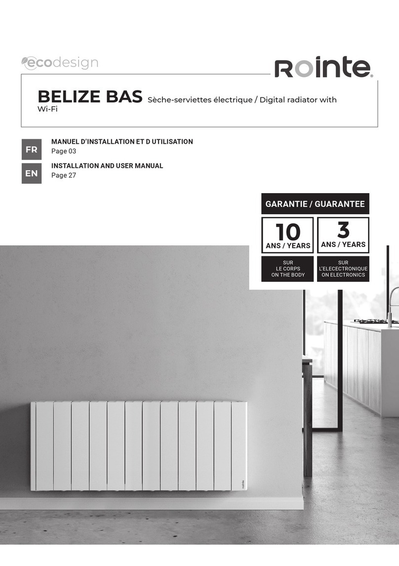 Rointe ecodesign BELIZE BAS User manual