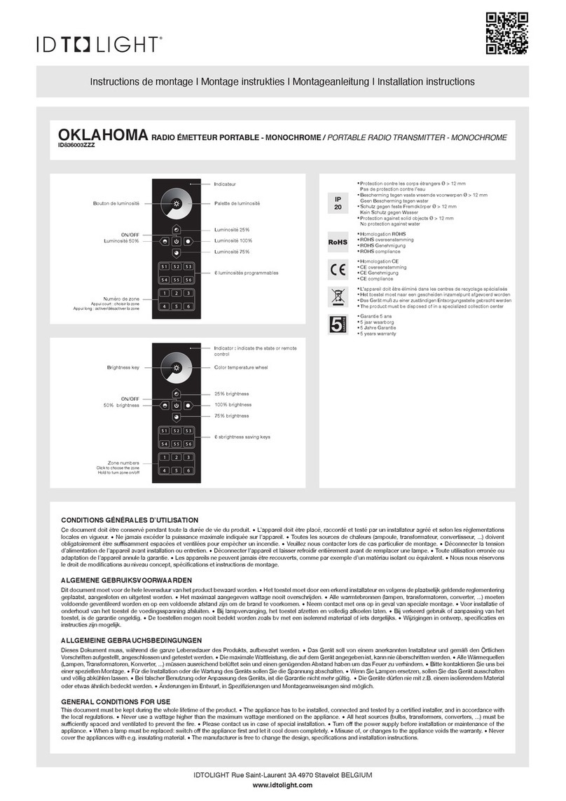 IDTOLIGHT OKLAHOMA installation instructions