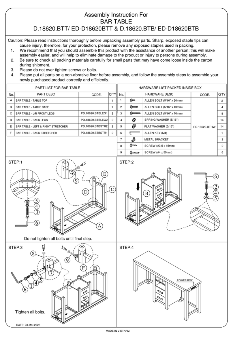 SunSetter D.18620.BTT Assembly instruction