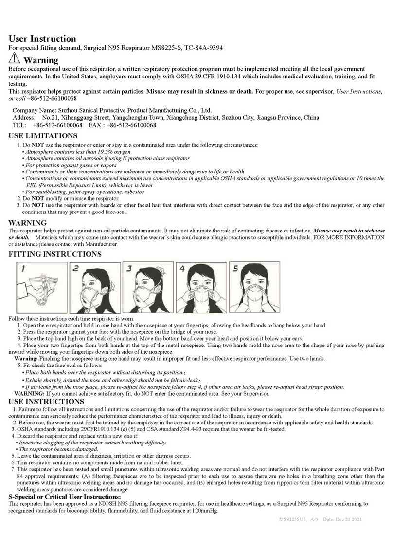 NIOSH MS8225-S Installation instructions