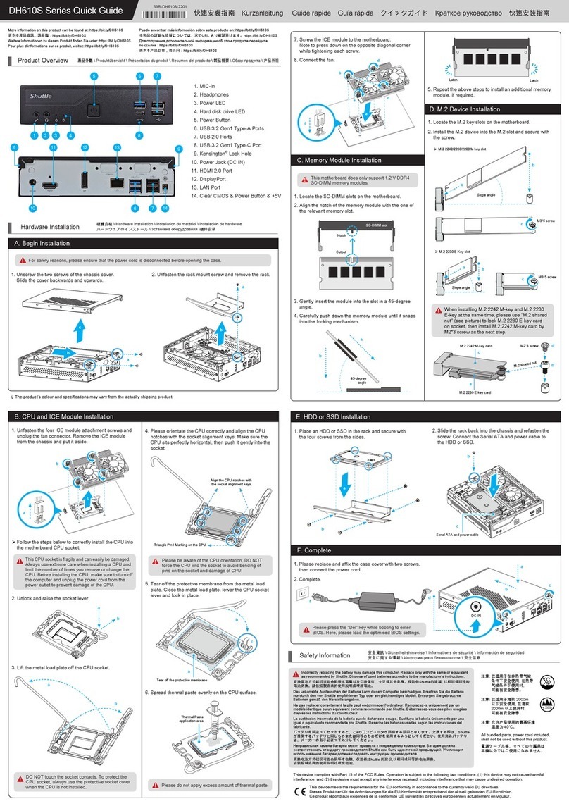 Shuttle DH610S Series User manual