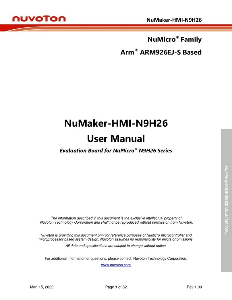 Nuvoton NuMaker-HMI-N9H26 User manual Nuvoton NuMaker-HMI-N9H26 User manual