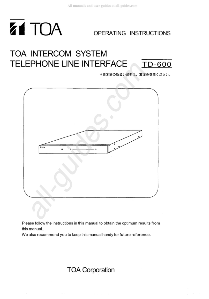 Toa TD-600 User manual