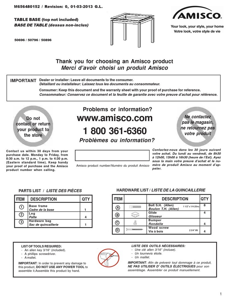 Amisco 50696 User manual
