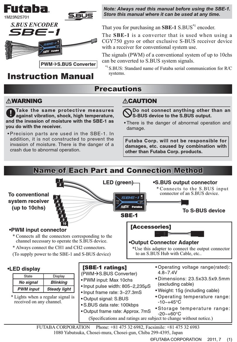 FUTABA SBE-1 quick start guide