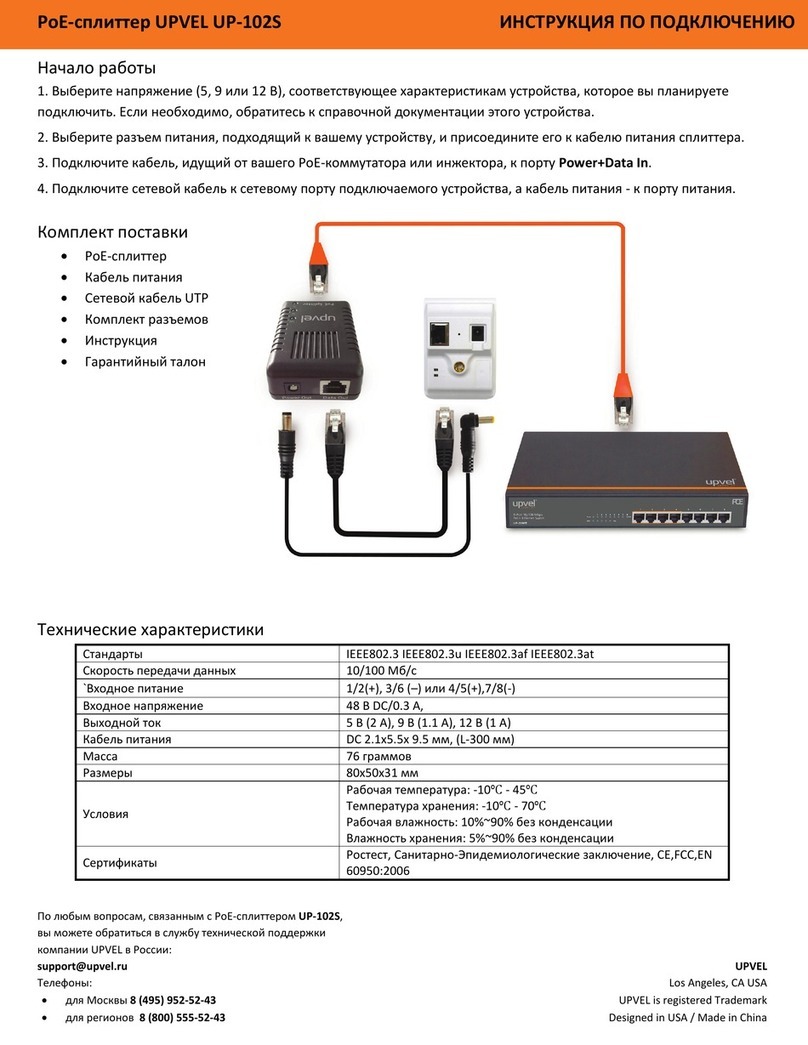 Upvel UP-102S Quick installation guide