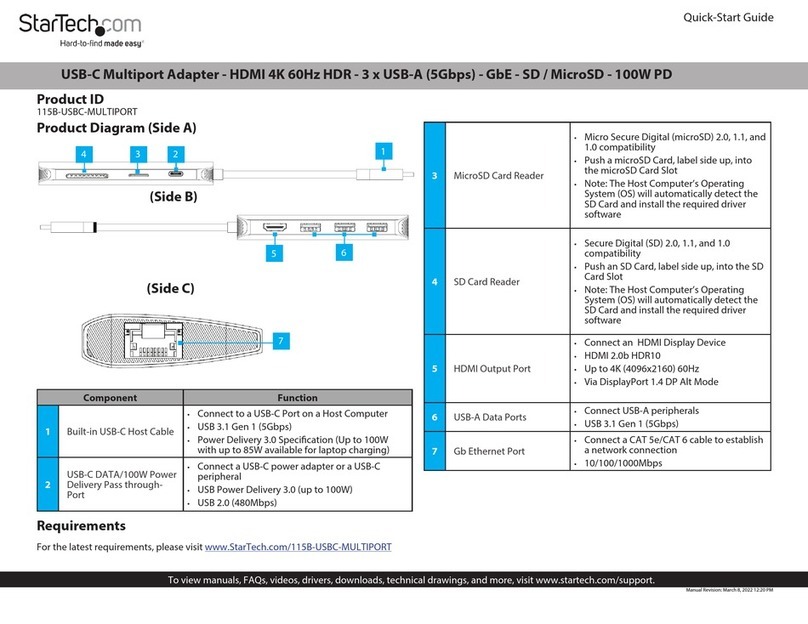 StarTech.com 115B-USBC-MULTIPORT User manual