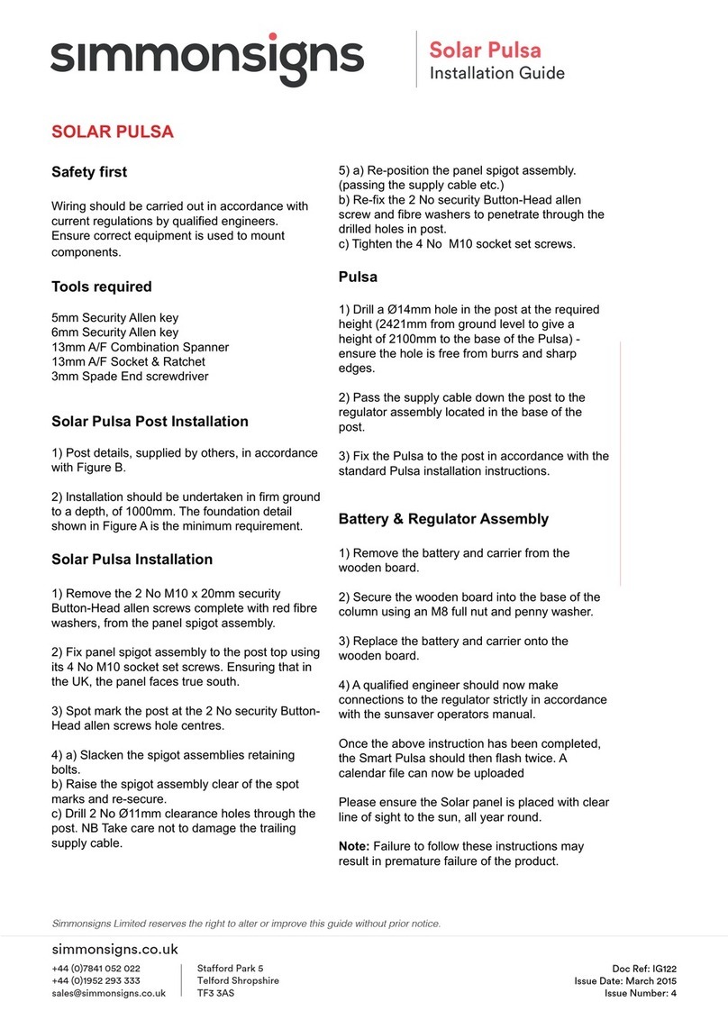 Simmonsigns SOLAR PULSA installation manual
