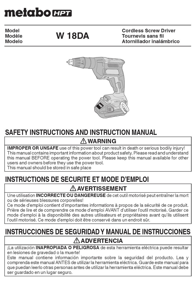 Metabo HPT W 18DA Safety instructions and instruction manual