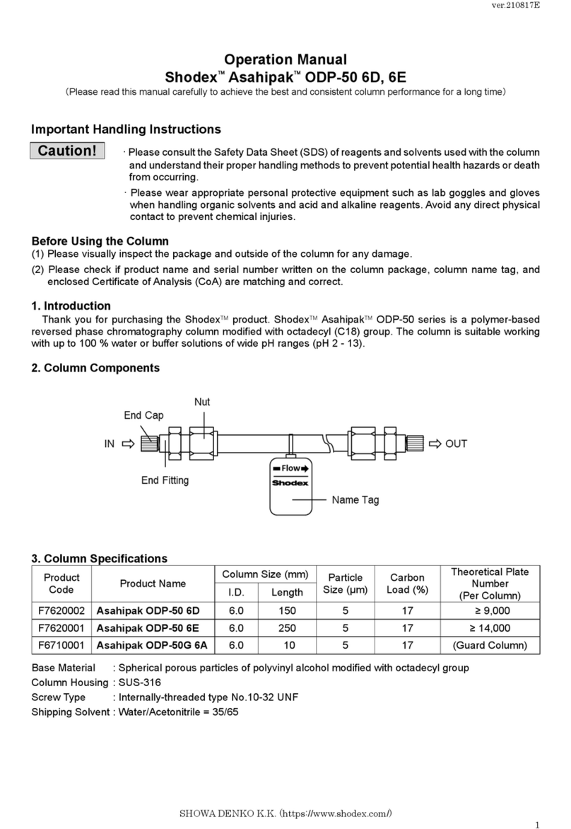 Shodex Asahipak ODP-50 6D Operation manual