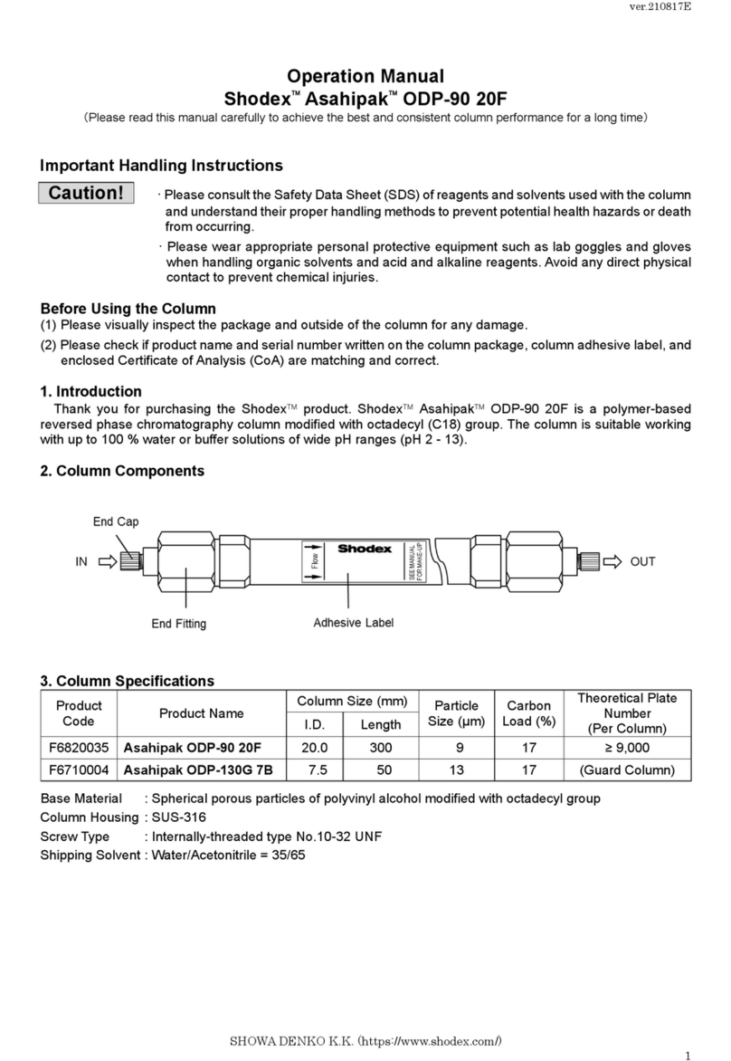 Shodex Asahipak ODP-90 20F User manual