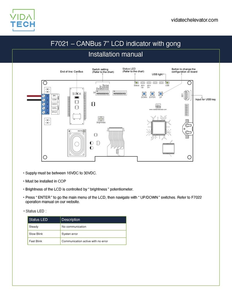 VIDA TECH F7021 installation manual