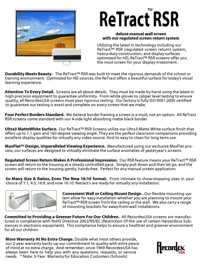 Recordex ReTract RSR User manual