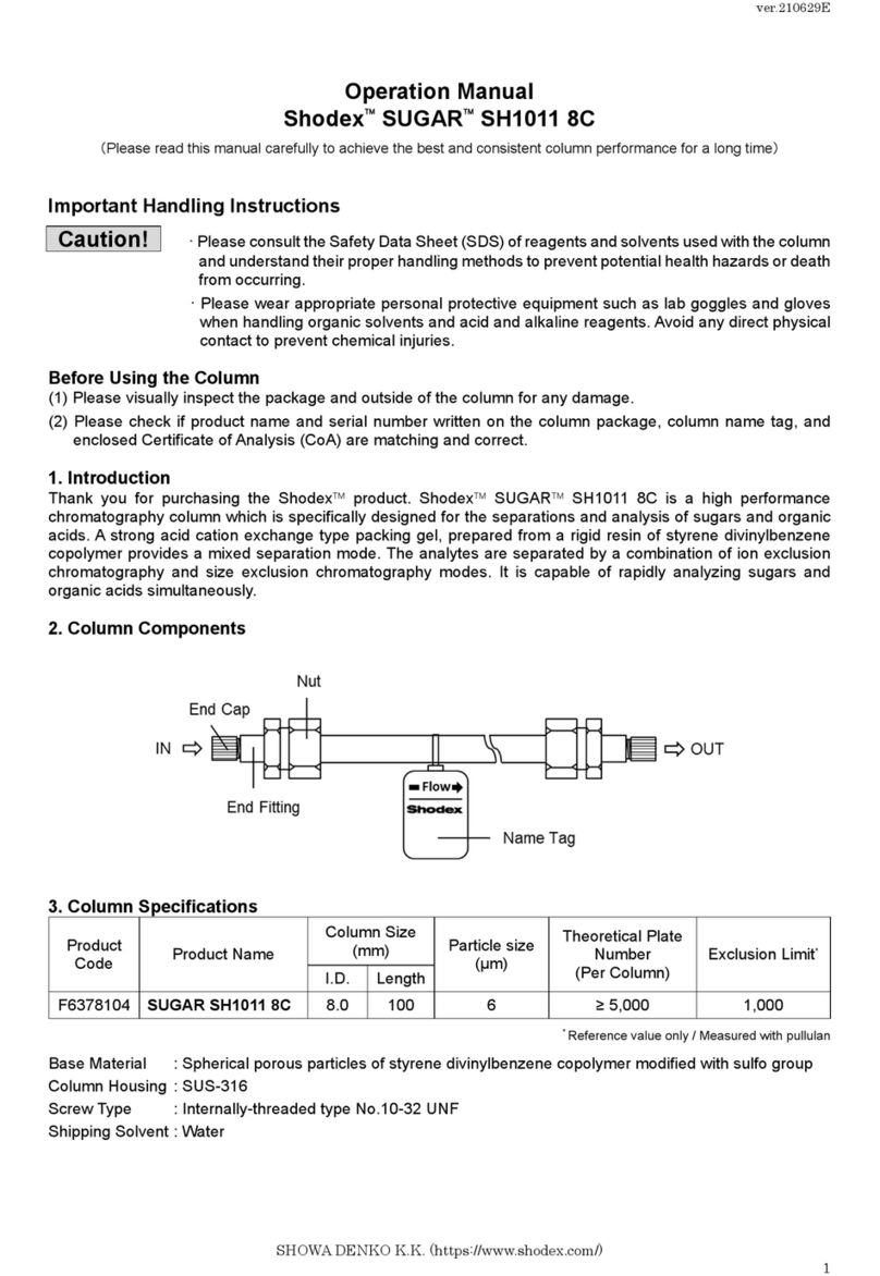 Shodex SUGAR SH1011 8C Operation manual