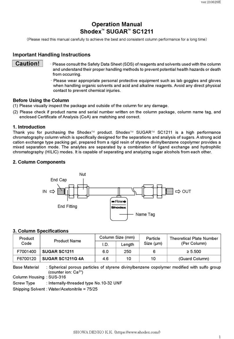 Shodex SUGAR SC1211 Operation manual