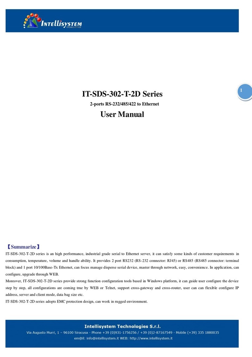Intellisystem IT-SDS-302-T-2D Series user manual