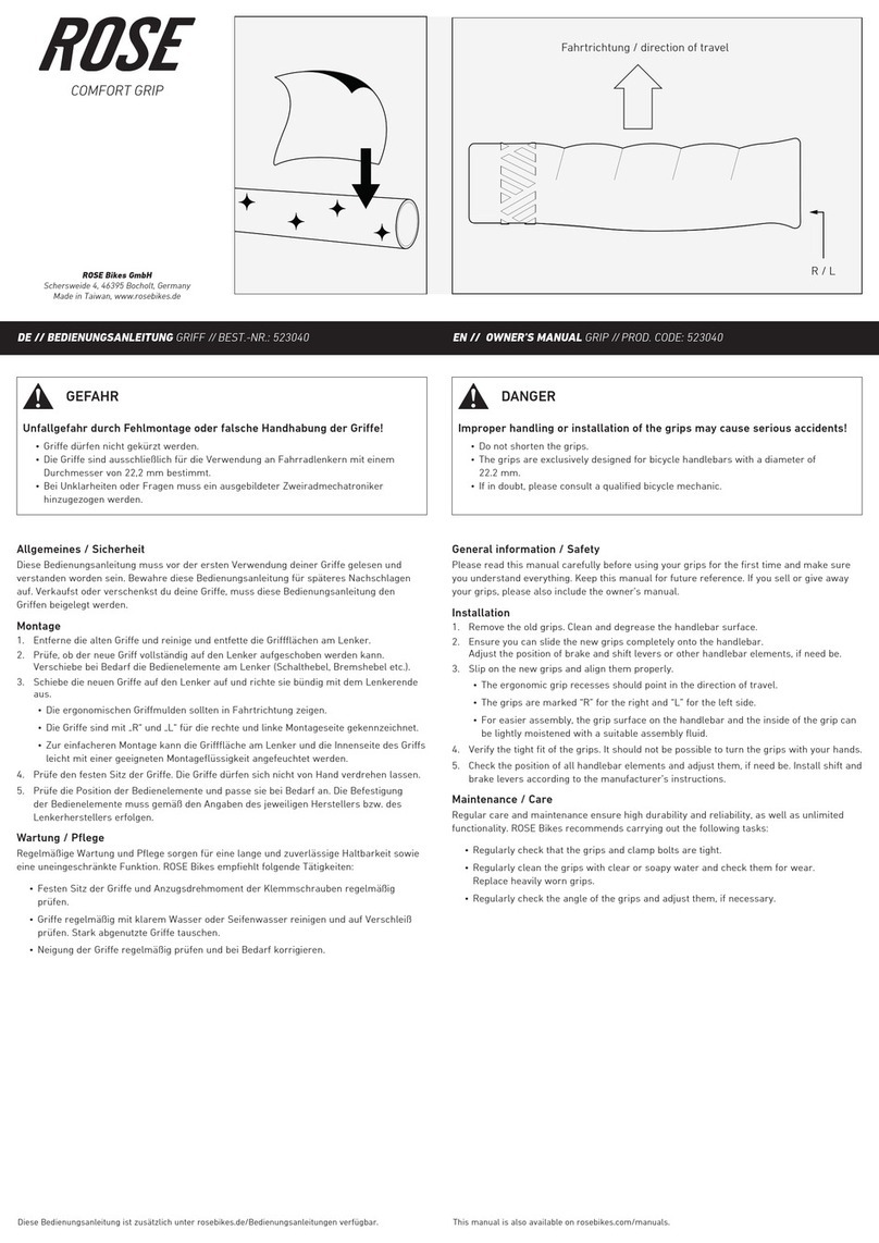Rose electronics Comfort Grip owner's manual