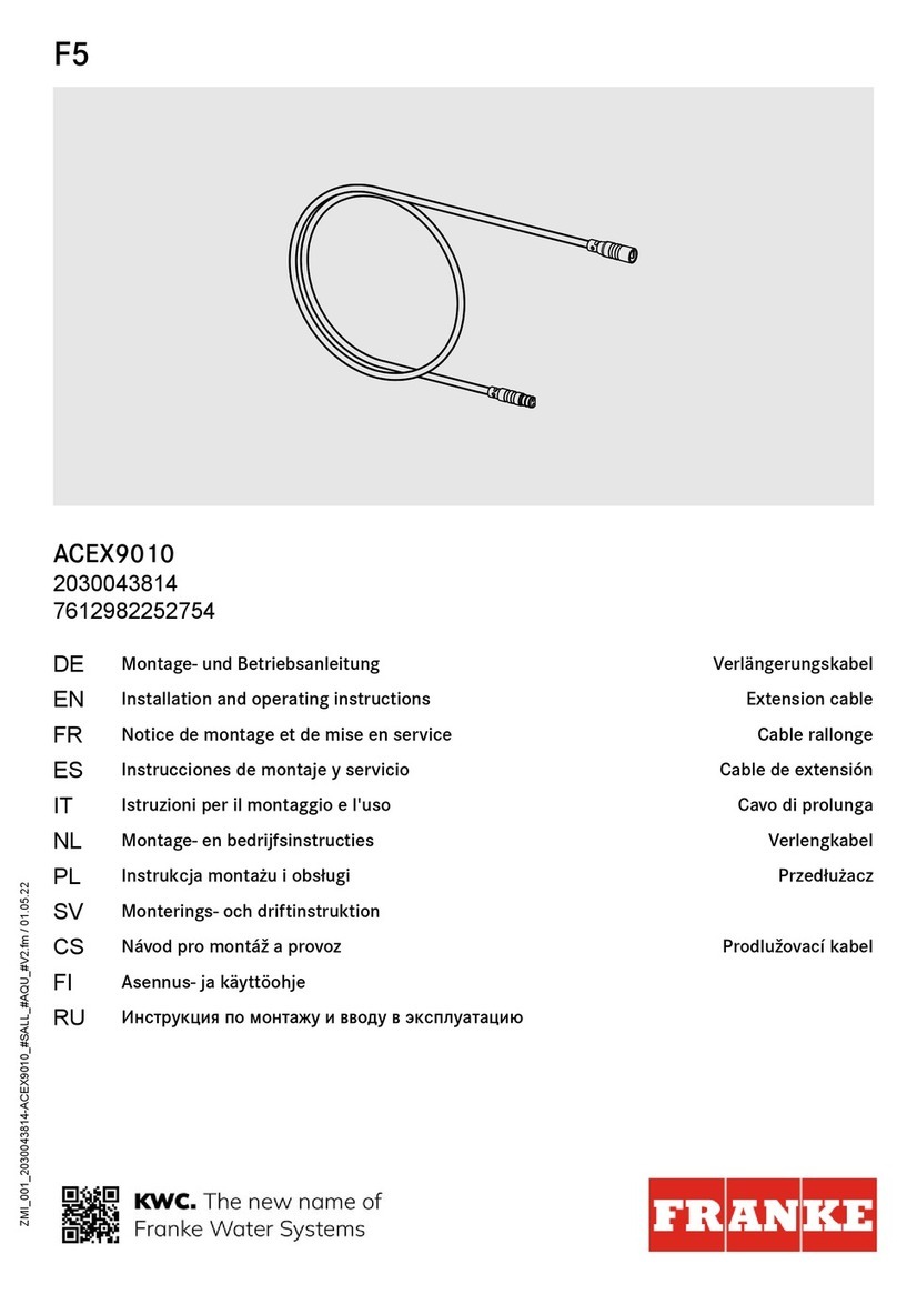 Franke F5 ACEX9010 Installation and operating instructions Franke F5 ACEX9010 Installation and operating instructions