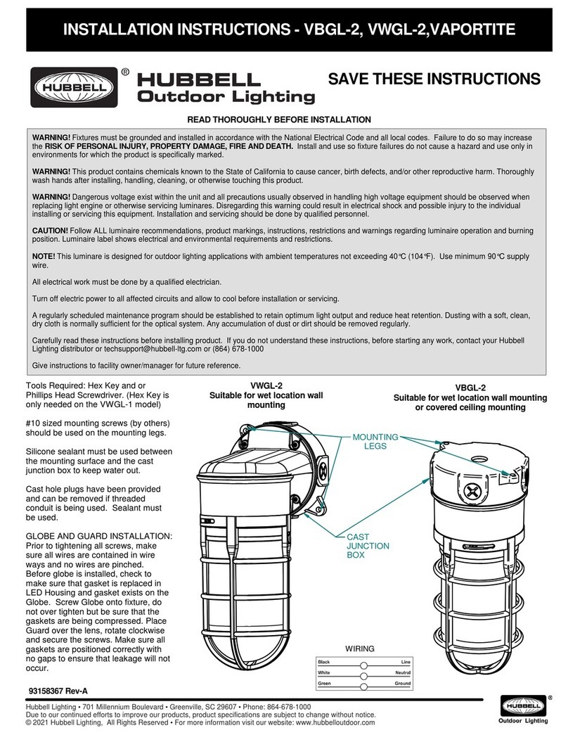 Hubbell VBGL-2 installation instructions