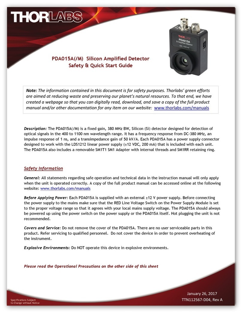 THORLABS PDA015AM User manual