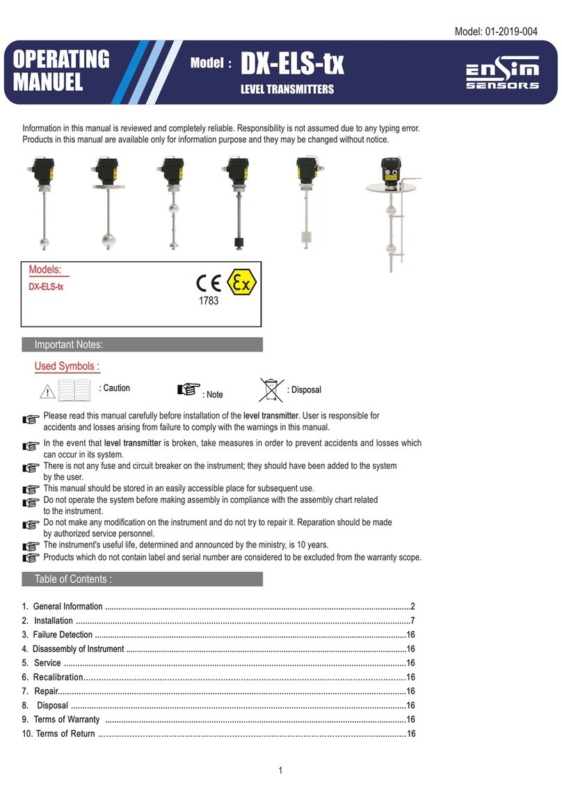 ENSIM SENSORS DX-ELS-tx operating manual