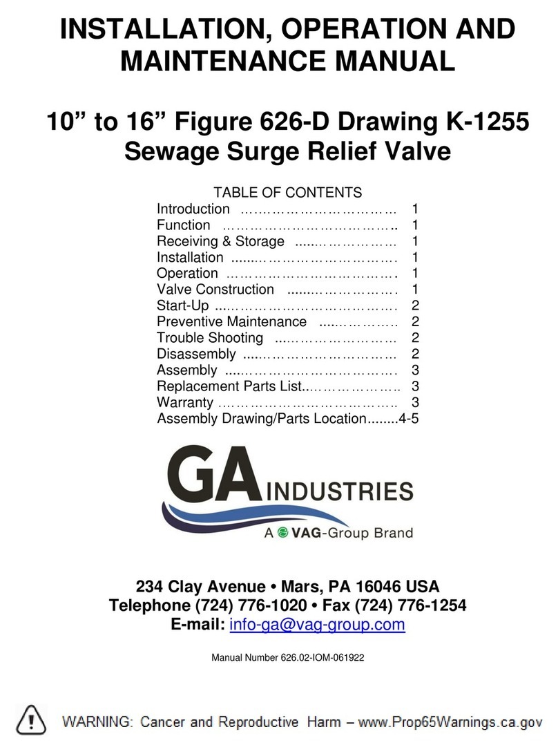 Vag GA INSTRUMENTS K-1255 Installation, operation and maintenance manual