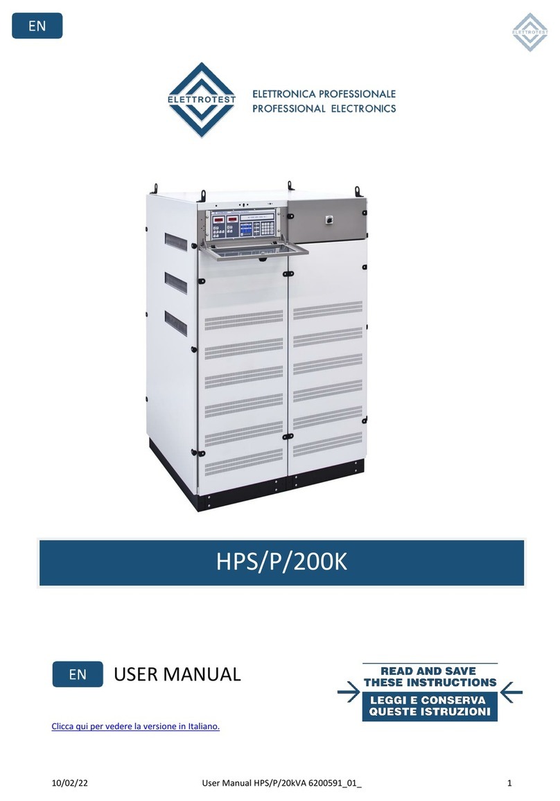 Elettrotest HPS/P/200K user manual