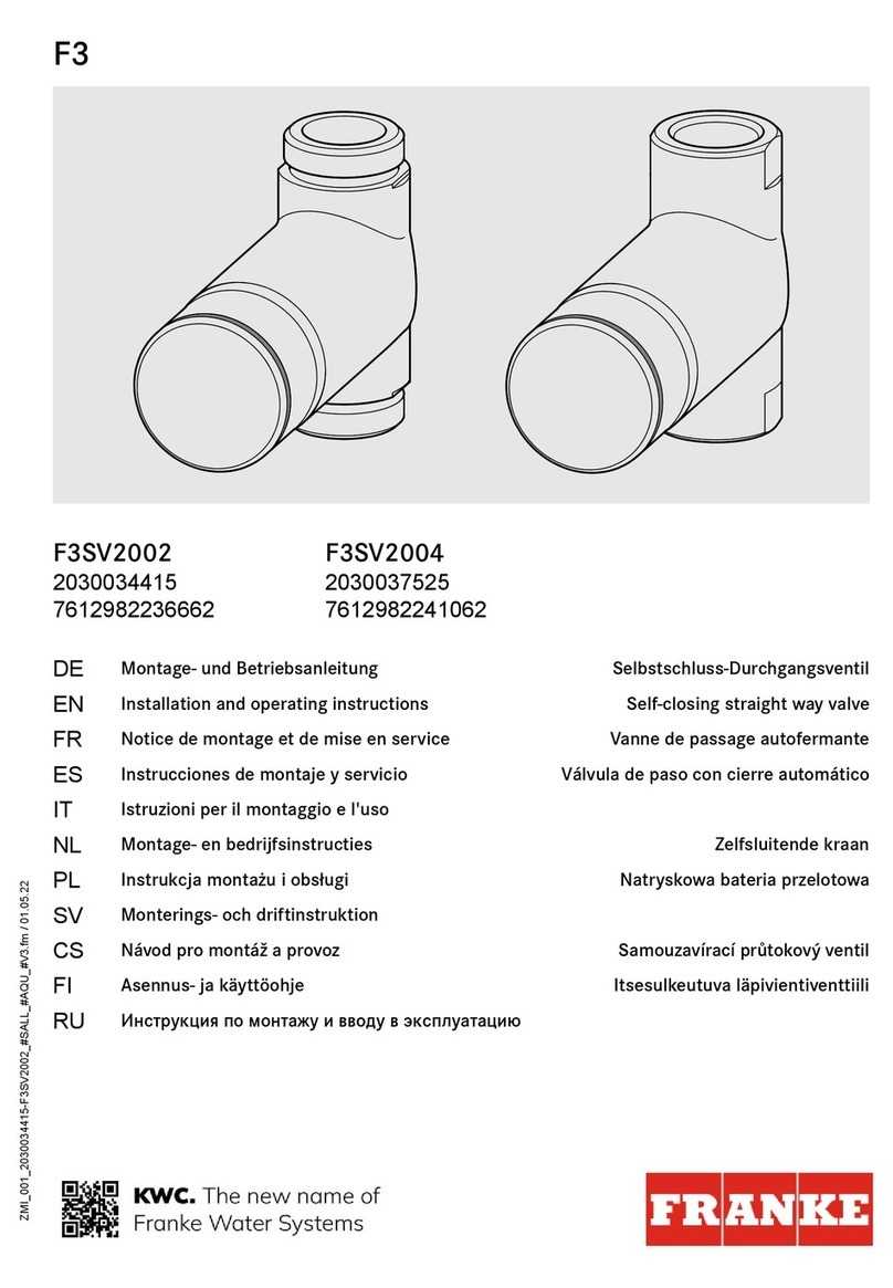 Franke F3F3SV2002 Installation and operating instructions
