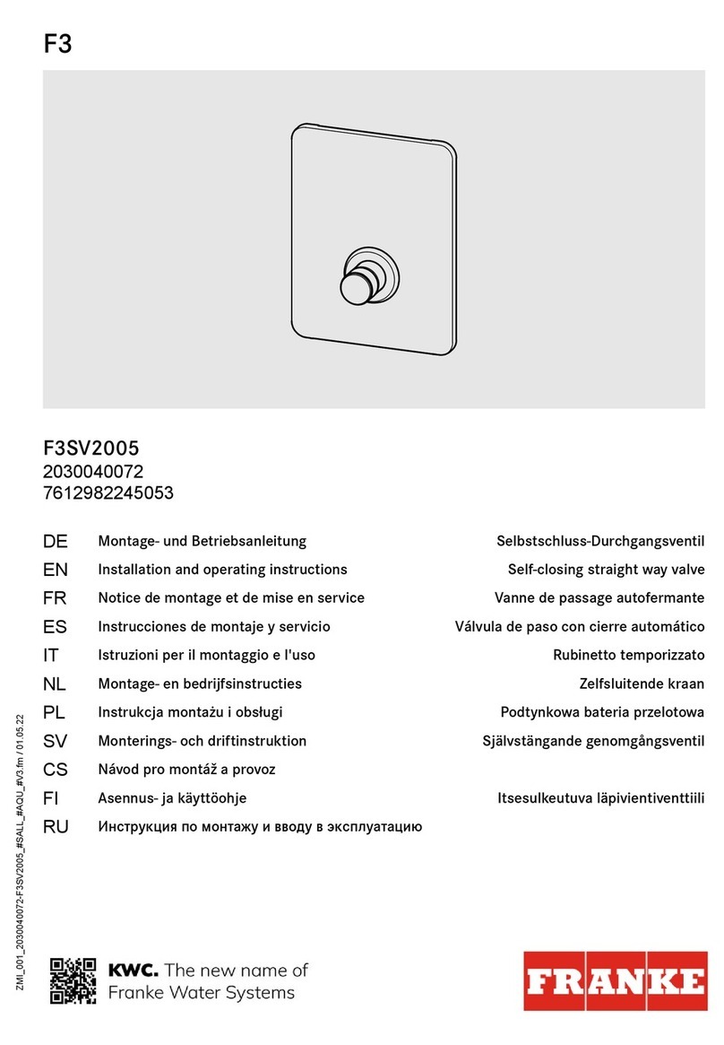 Franke F3 F3SV2005 User manual Franke F3 F3SV2005 User manual