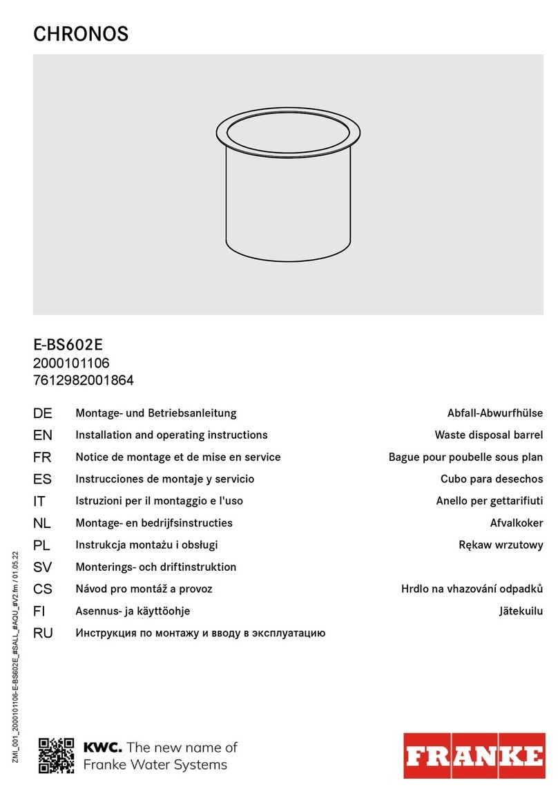Franke CHRONOS E-BS602E Installation and operating instructions Franke CHRONOS E-BS602E Installation and operating instructions