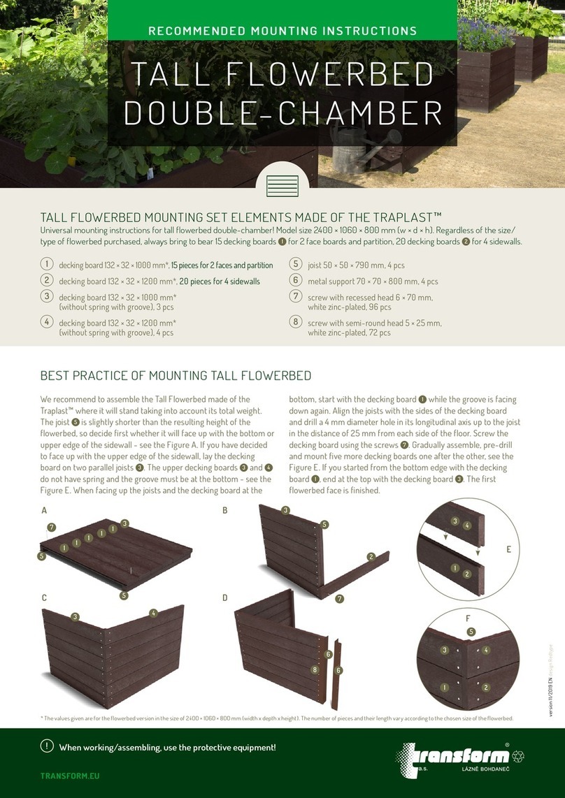 Transform TALL FLOWERBED 2400 x 1060 x 800 Mounting instructions