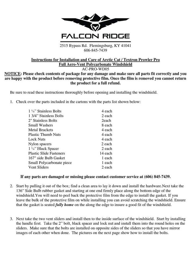 FALCON RIDGE AC-PRO-WD05 Installation manual