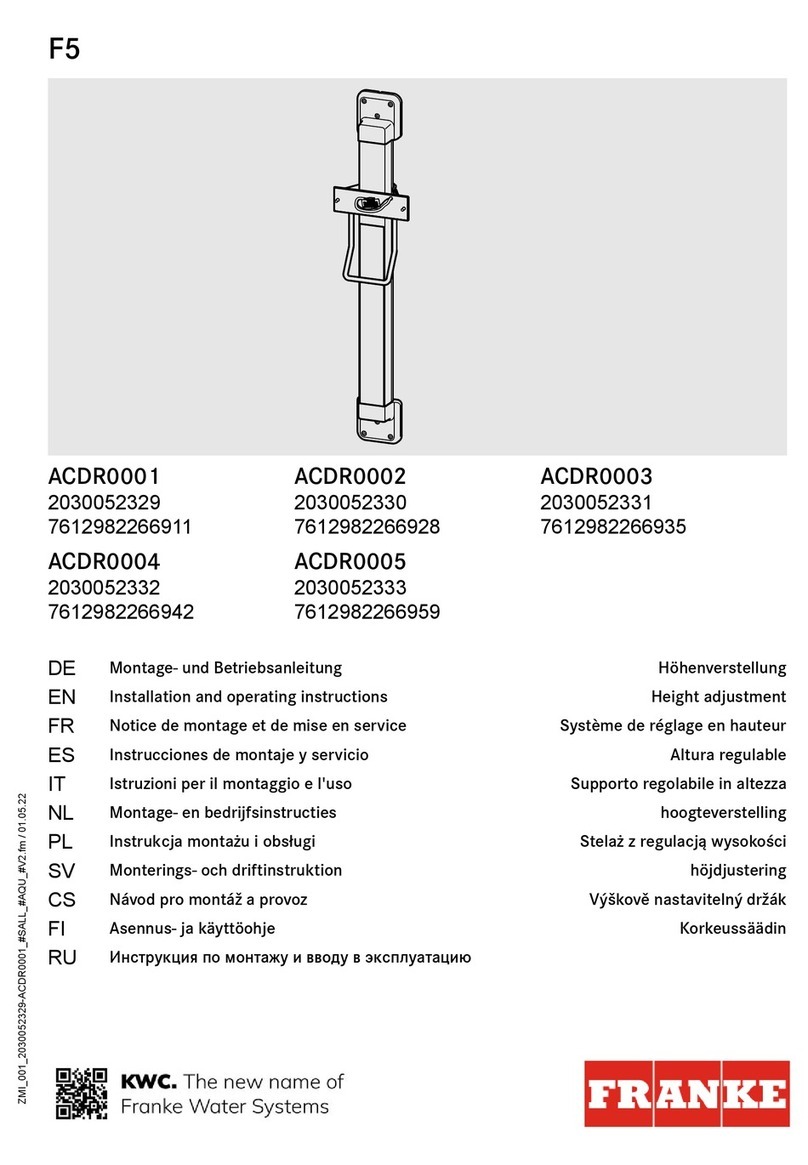 Franke F5 ACDR0001 Installation and operating instructions Franke F5 ACDR0001 Installation and operating instructions