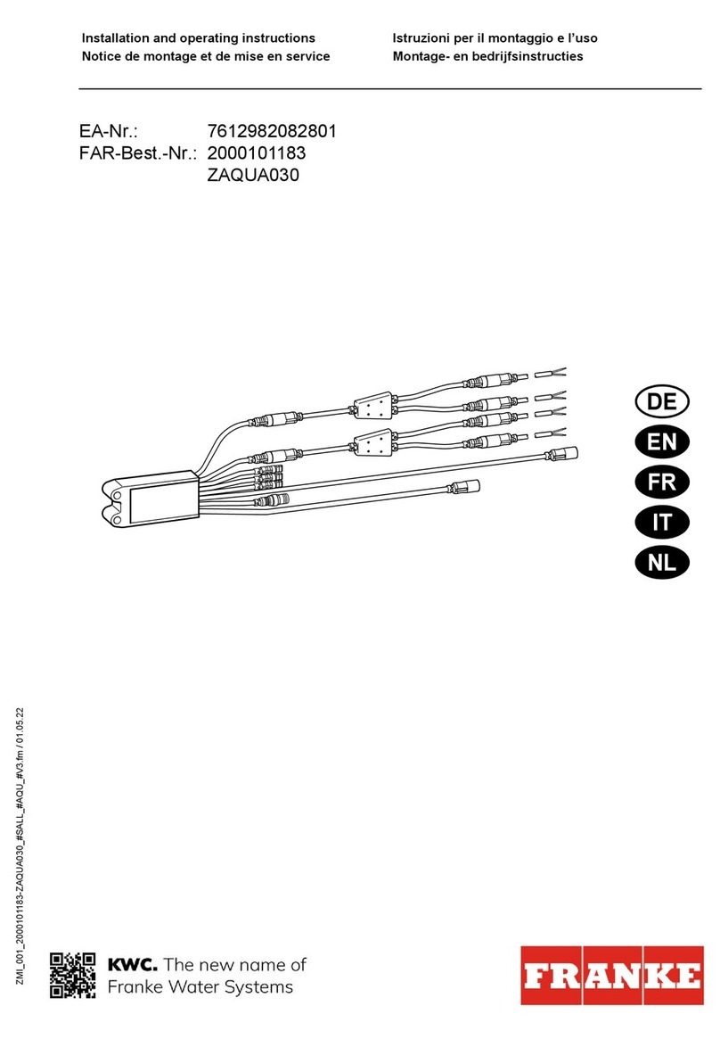 Franke ZAQUA030 Installation and operating instructions Franke ZAQUA030 Installation and operating instructions