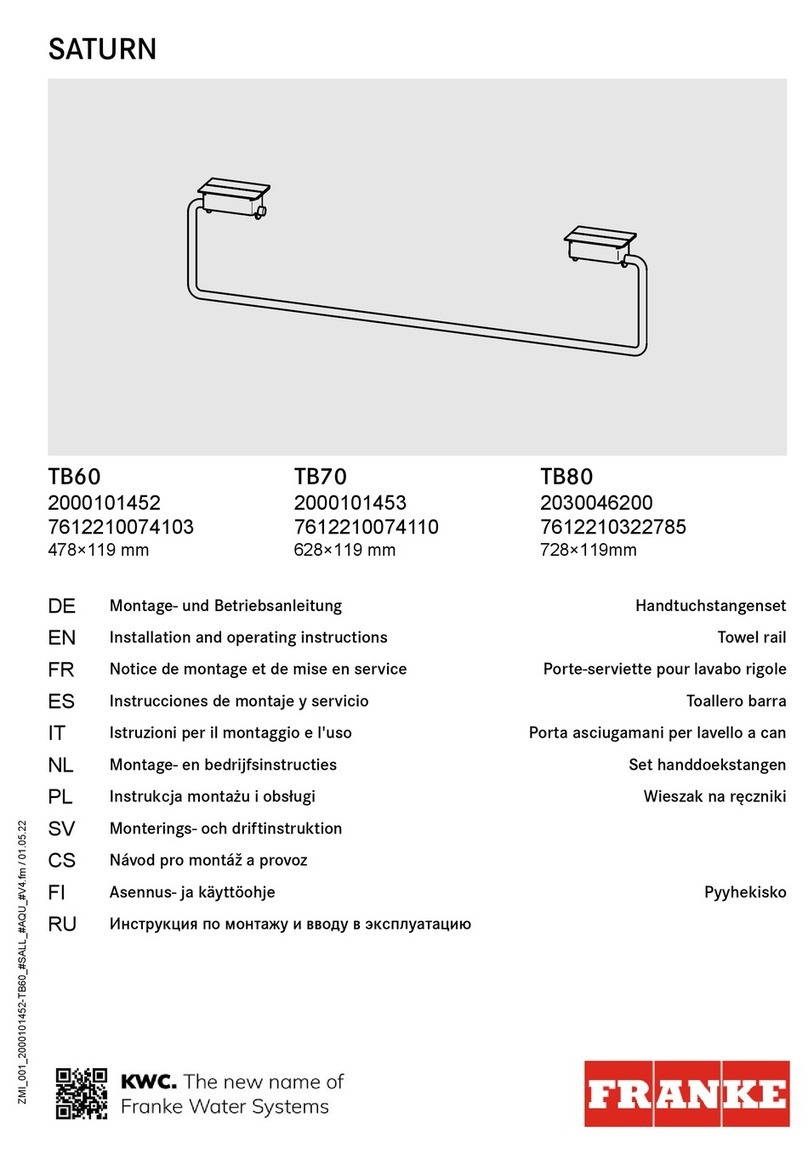 Franke SATURN TB60 User manual Franke SATURN TB60 User manual