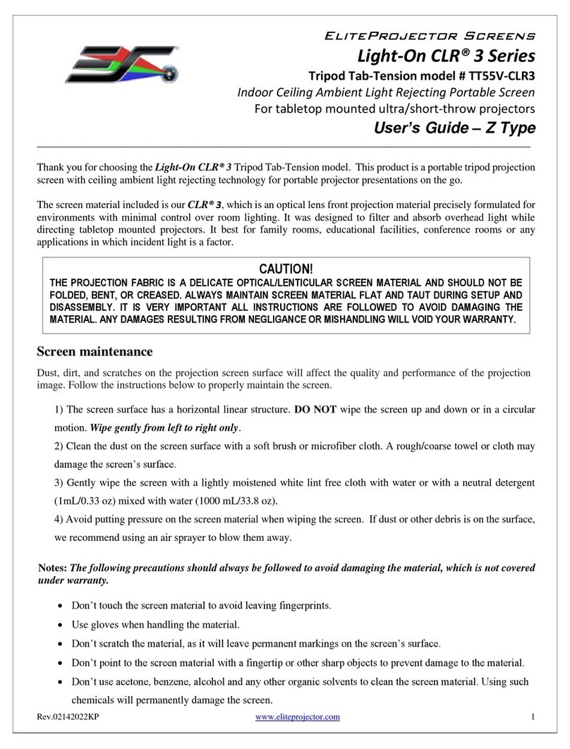 Elite Projector Light-On CLR 3 user guide
