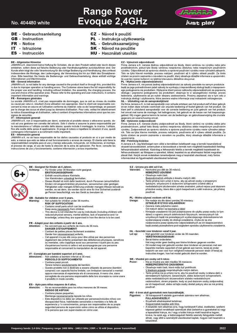 Jamara Range Rover Evoque User manual