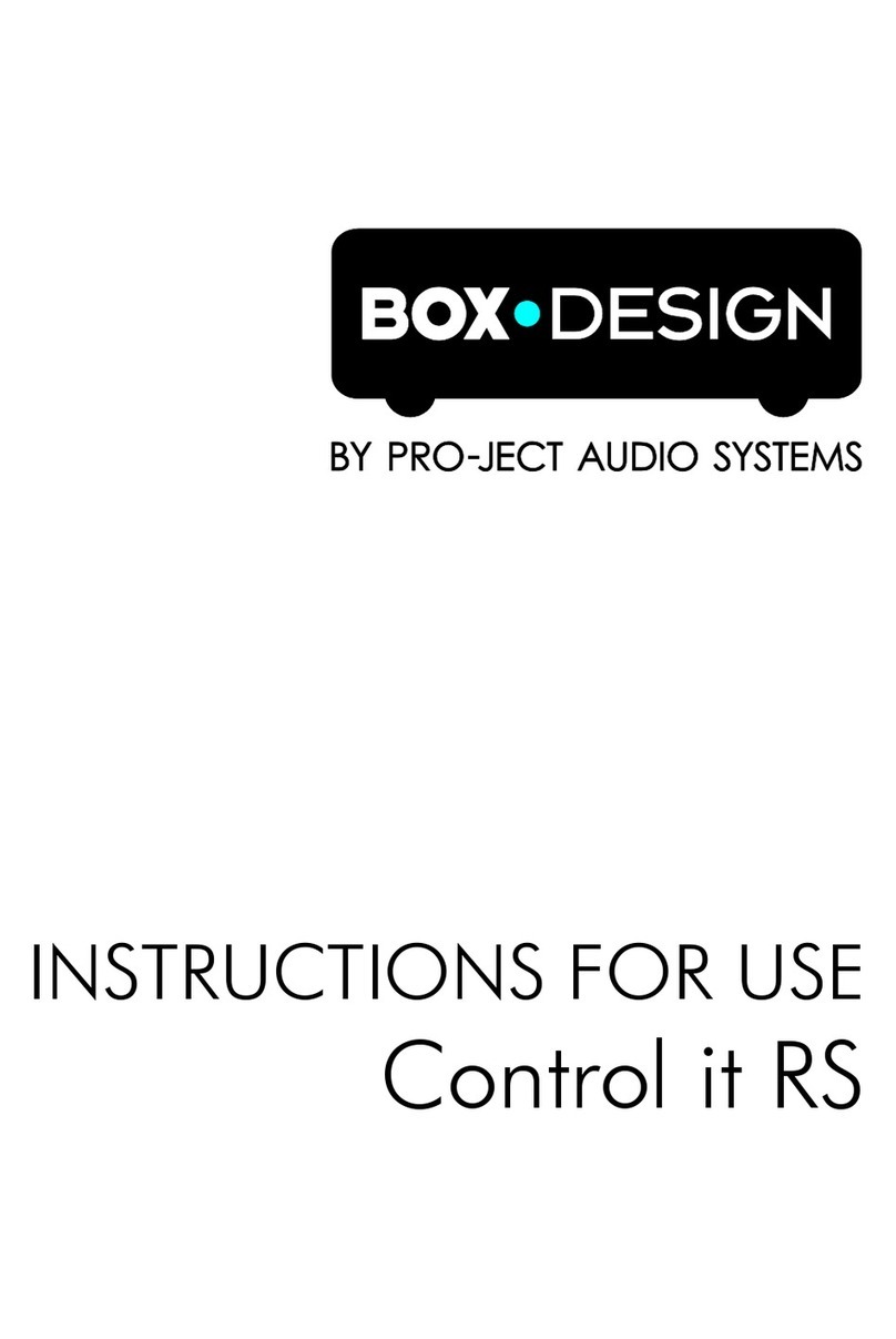 Pro-Ject Audio Systems BOX DESIGN Control it RS User manual