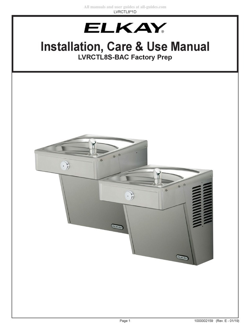 Elkay LVRCTL8S-BAC Installation, care & use manual Elkay LVRCTL8S-BAC Installation, care & use manual